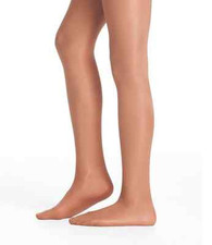 Danskin 331 Girl's Size Small 4-6 Toast Ultra Shimmery Footed Tights