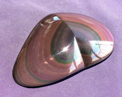 Regenbogen-Obsidian poliert, Mexico, Herz, 114,5g 89x52x22mm, Heilstein - Bild 4 von 8