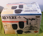 REVERE WARE STAINLESS STEEL 17 PIECE FONDUE SET - NEW OPEN BOX NEVER USED