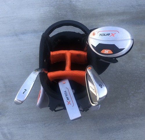 Tour X 4 Piece Junior Golf Set with Stand Bag Hybrid 7 & 9 Iron Putter Size 3 LH - Picture 7 of 15