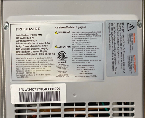 Frigidaire 33LBS Crunchy Chewable Nugget Ice Maker EFIC228-AMZ - Picture 5 of 5