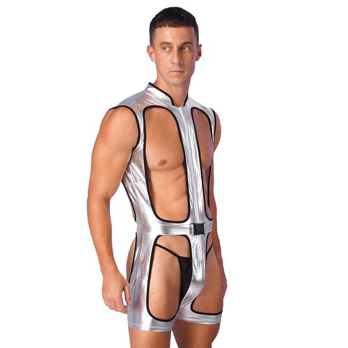 Body para hombre fiesta leotardos para culturismo mono halter ropa interior sexys - Imagen 52 de 58