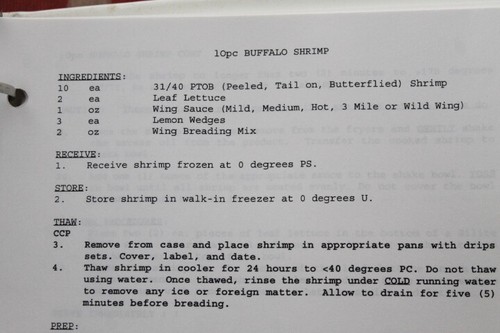 LIMITED MADE Hooters Product Recipe Training Manual Book duplicate copy of 1999 - Picture 7 of 9