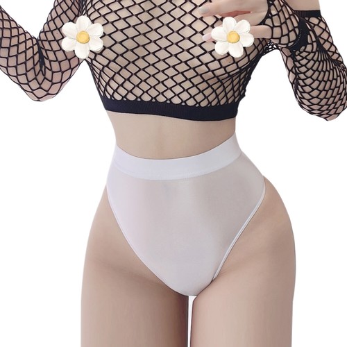 Women Oil Glossy High Waist Booty Shorts Hot Pants High Cut Briefs Dance Bottoms - Picture 11 of 20