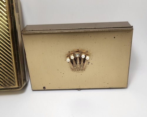 Cajas de baratijas expandibles estilo Art Deco chapadas en oro, juego de 2 - Imagen 4 de 21