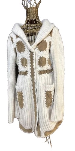 Alpaca Jacket $895 HAUTE HIPPIE Small Thick Sweater Long Womens Coat