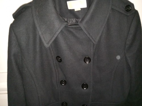 Michael Kors Black Double Breasted Wool Blend Pea Coat Size XL - Picture 4 of 9