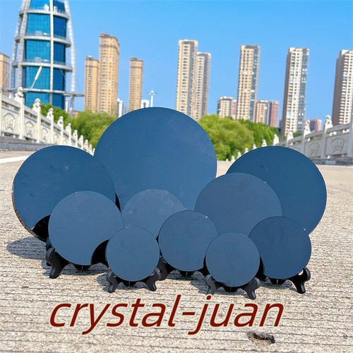 Espejo Obsidiana Natural Cuarzo Cristal Scrying Plato Decoración Hogar con Soporte - Imagen 75 de 107