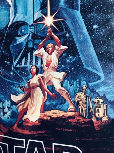 VTG orig ‘77 Star Wars IV 4 classic trilogy HILDEBRANDT Poster print T-Shirt LG - Picture 12 of 12