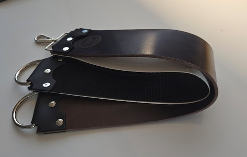 3" Duke City Veg Tan Three Component Buffalo Straight Razor Strop (Espresso) - Picture 10 of 10