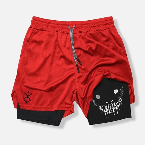 Neu Anime Berserk Laufshorts Herren Fitness Gym Training 2 in 1 Sportshorts - Bild 4 von 8