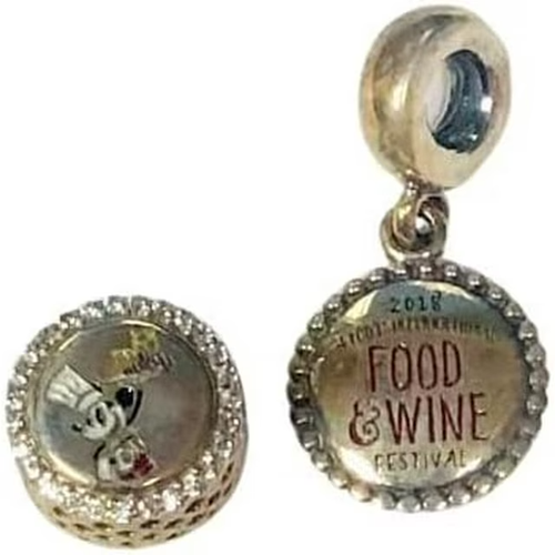 Disney Parks Pandora 2018 Epcot Food & Wine Festival 2 Charm Set Chef Mickey NB
