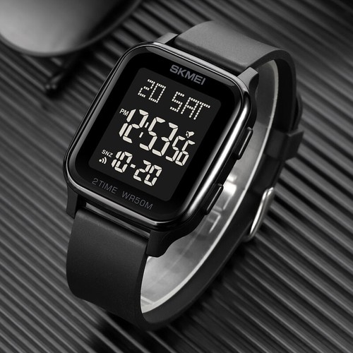 New Men's Womens Digital LED Watches Waterproof Multifunction Square Sport Watch - Picture 4 of 17