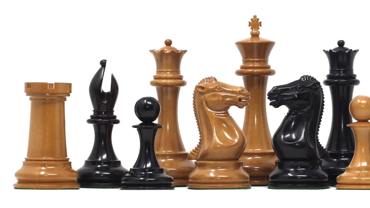 The Black Sovereign Deluxe Chess Set in Solid Ebony