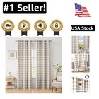 Chic Semi-Sheer Buffalo Plaid Curtains 90” - Stylish Drapery for Living Spaces