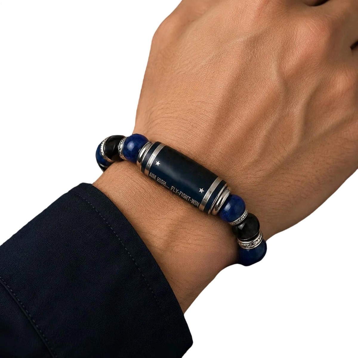 American US Beaded Bracelet, American Air FORCE Veteran Memorial Men Women Gift View 2