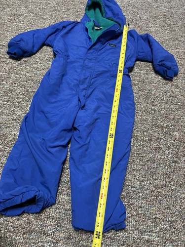 Vintage LL Bean Snowsuit Fleece-Lined Blue Green Youth Unisex XS - Picture 11 of 11