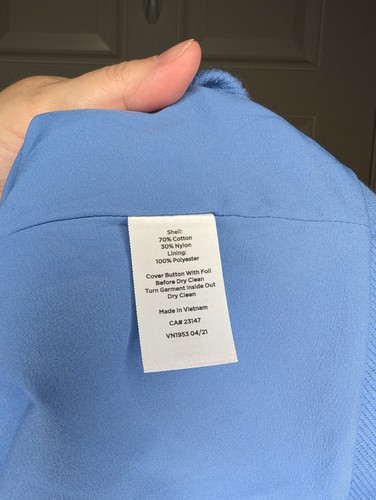 Talbots Military Style Jacket Blue Gold Button Womens Size 18 Lined Cotton Blend - Picture 6 of 8