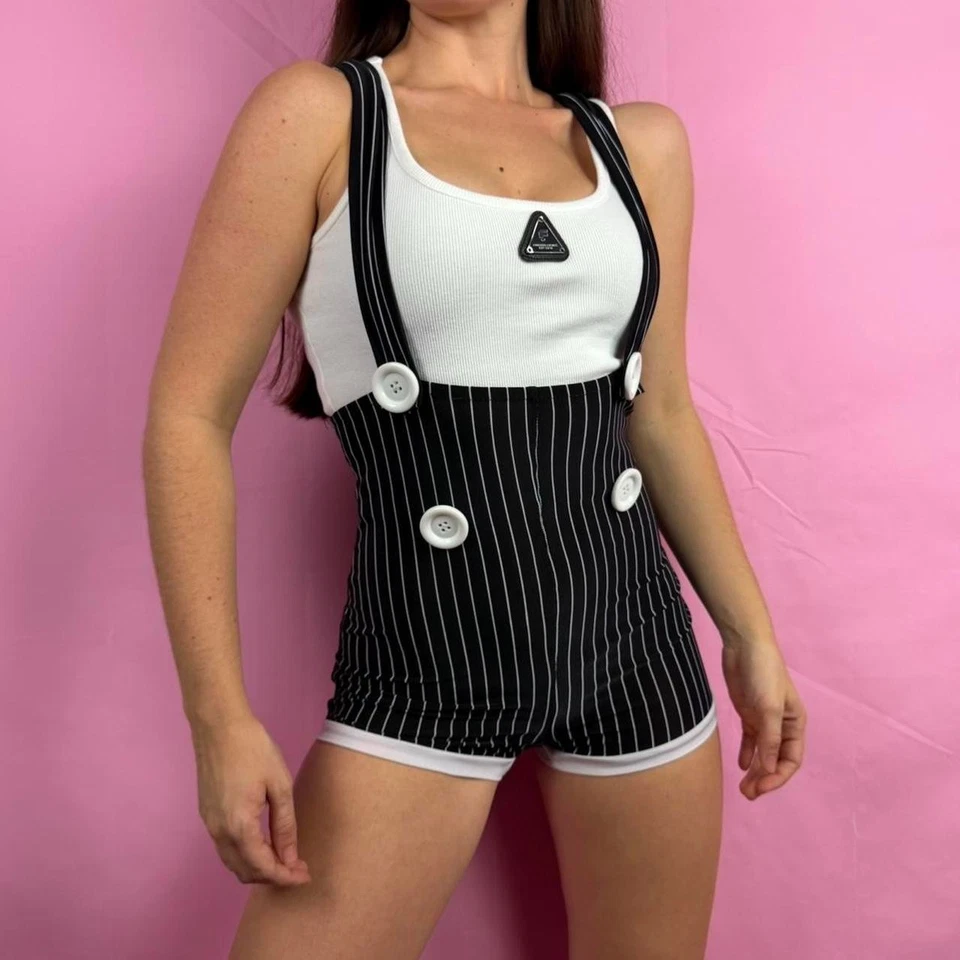 Sexy ROMA Gangster costume Pinsstripe shorts Halloween Sz Sm/Med - Image 2 of 4