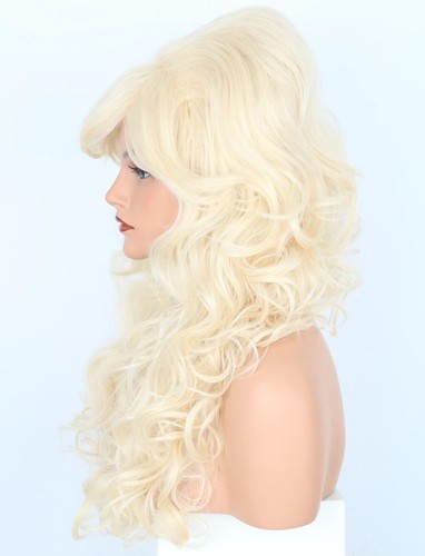 Blonde Bouffant Bienenstock Perücke Retro Langwelle Lockig für Damen Halloween Kostüm... - Bild 4 von 5