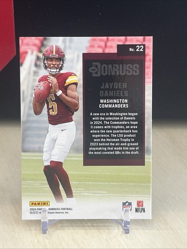 Jayden Daniels 2024 Panini Donruss Retro 1994 Rookie Card #22 RC Commanders - Picture 2 of 2