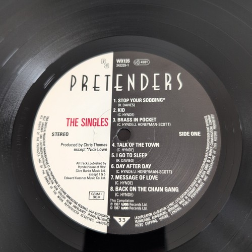THE PRETENDERS - THE SINGLES 1987 VINYL LP WX135  242229-1 EX/VG - Imagen 10 de 10