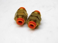 LOT OF 2 SMC 3/8" X 3/8" PUSH TO CONNECT SPORE TUBE FITTING
