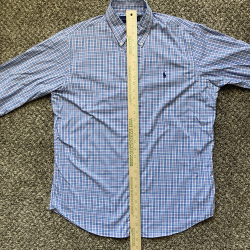 Ralph Lauren Shirt Men's Large Blue Plaid Classic Fit Performance Button Down - Picture 5 of 9