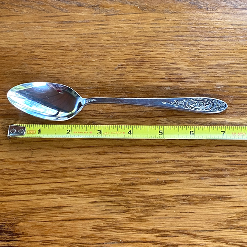 4 Stainless Black Accent Rose Beaded Cameo Japan PLACE SOUP SPOON 7.25” EUC - Picture 10 of 10