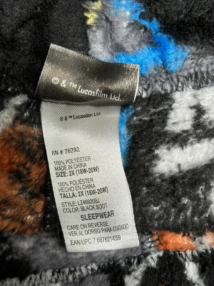 Pantalones de pijama polar Star Wars Plus ropa de dormir para mujer talla 2X Yoda R2D2 Chewbacca Foto 4 de 4