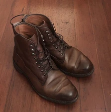 Allen Edmonds Men 8 3E Wide Sullivan Street Brown Leather Boots Dainite Sole