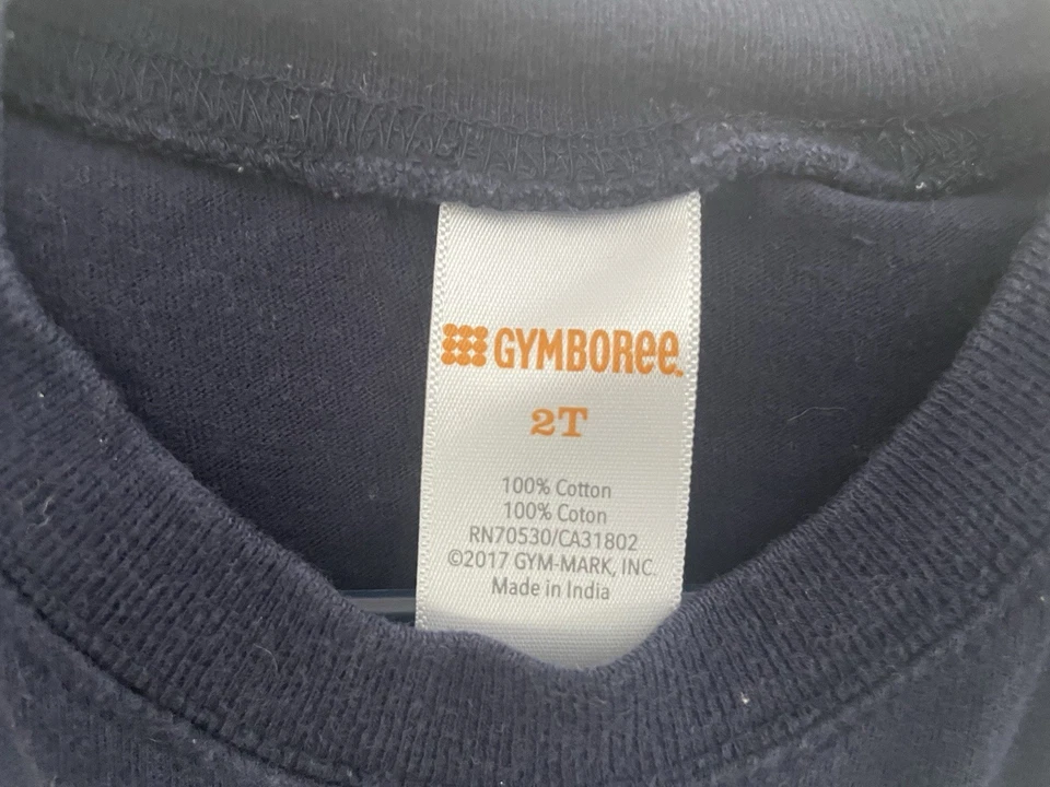 Gymboree Toddler Boys Dino Expert Graphic 100% Cotton Long Sleeve Shirt Navy 2T - Image 2 of 4