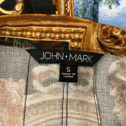 Camicetta John Mark incorniciata arte da indossare novità stampa colletto filo manica RCA taglia S - Foto 14 di 18