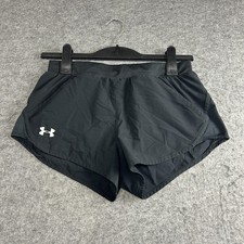 Under Armour Shorts Women's Small Black HeatGear Running Athletic Fitted Mesh