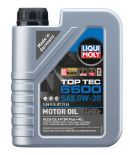 LIQUI MOLY 1L Top Tec 6600 Motor Oil SAE 0W20 - Case of 6 41.82 per gallon