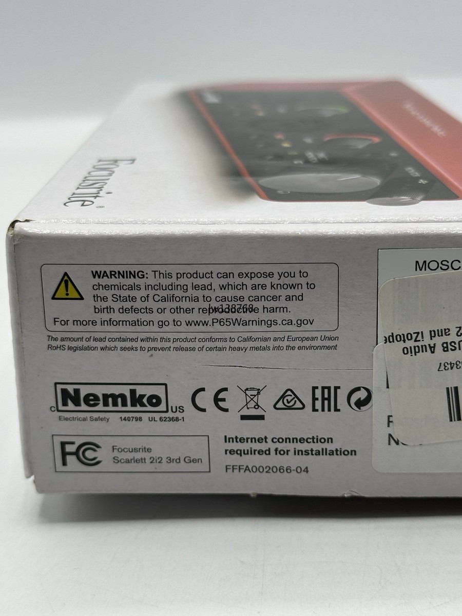 Focusrite Scarlett 2i2 3rd Gen. 2-Channel USB Audio