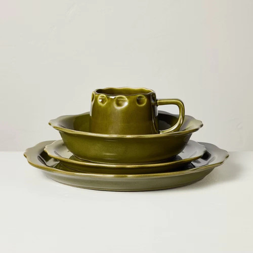 Set of 4 Carved Edge Pasta/Grain Bowls Green - Hearth & Hand with Magnolia - Picture 5 of 5