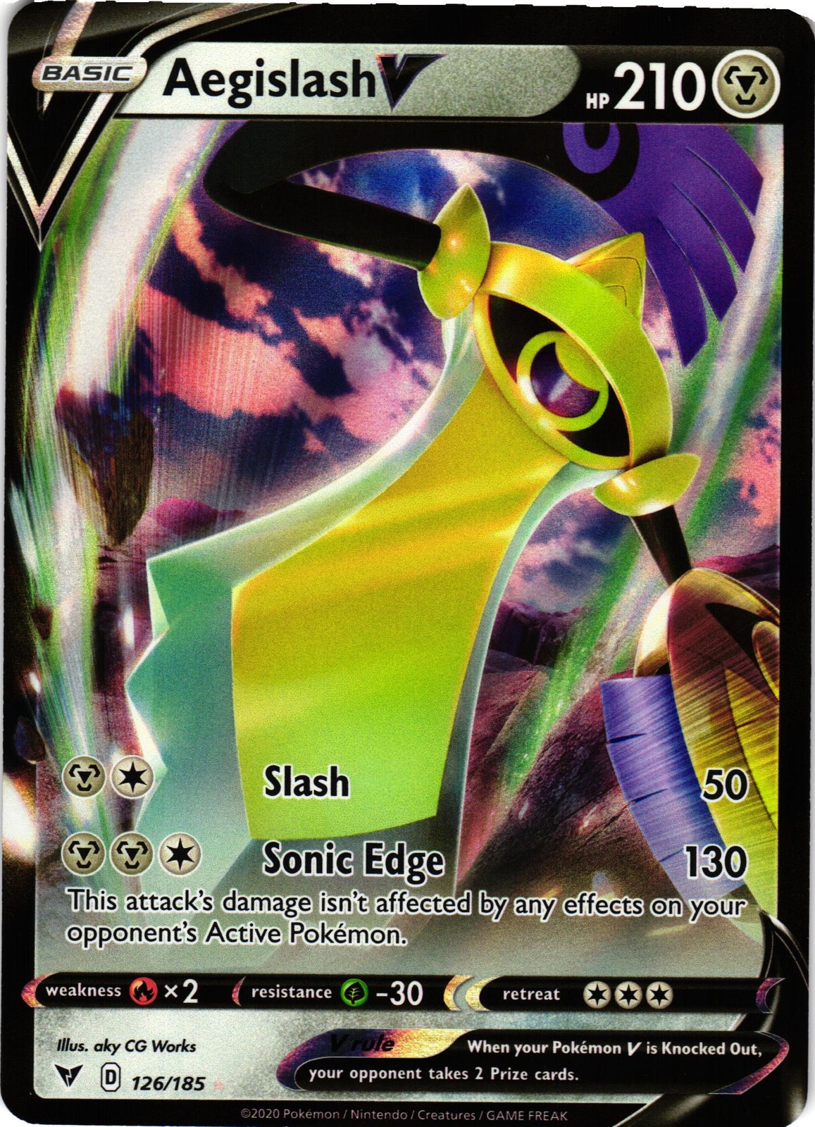Aegislash V Ultra Rare SWSH04: Vivid Voltage 126/185 NM