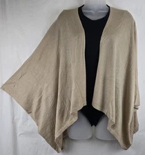 Cejon Beige Draped Wrap Shawl One Size Fits All