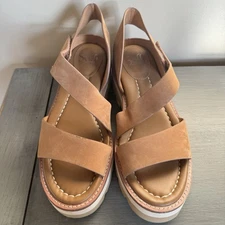 Sofft Pru Pinecone Tan Lug Sole Sandal Platform Sole Sandals Nubuck Size 7