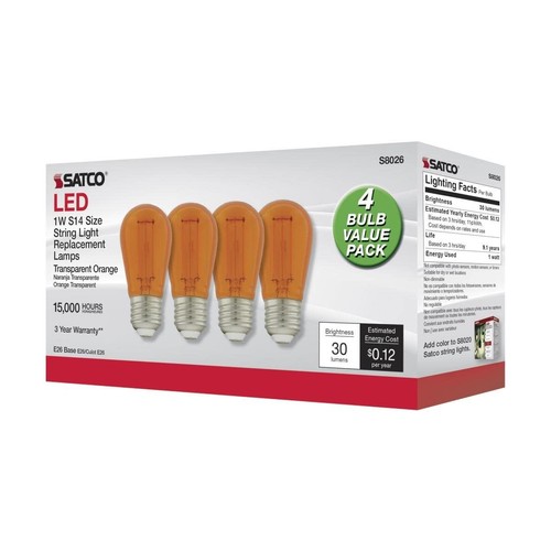 Satco S8026 Bulb, s14, Brown, 4 Pack - Picture 3 of 5