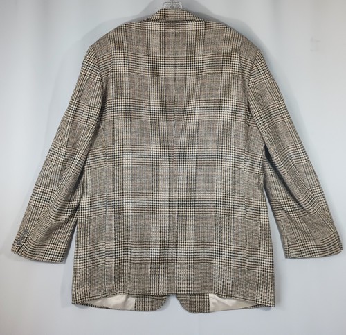 Cappotto sportivo Eddie Bauer AKA uomo 46 alto pied de poule tweed USA misto lana seta - Foto 7 di 24