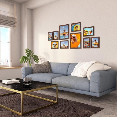 Elegant 10-Piece Multi-Size Frame Set with Rustic Finish - Perfect for DIY Decor - Picture 8 of 9