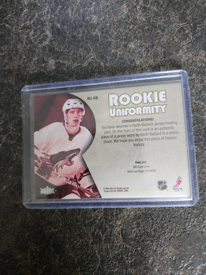 2005-06 Fleer Ultra Rookie Uniformity Keith Ballard Card# RU-KB - Image 2 of 2