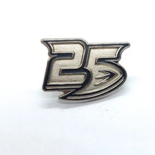 Anaheim Ducks 25th Anniversary Pin Hockey Team Logo Silver Black Modern Sports