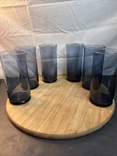 Vintage Libbey Capri Dusky Blue 16 oz. tumblers/coolers  Set Of 6