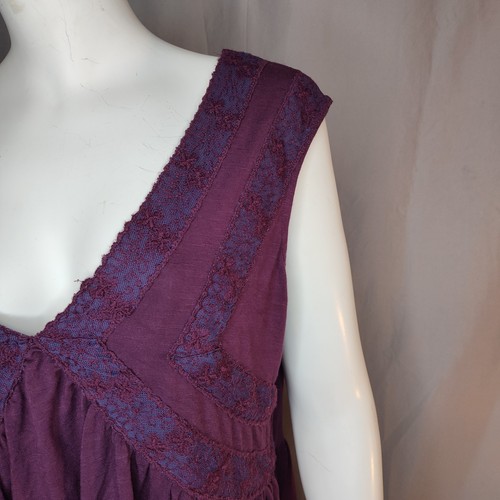 Rue 21 1X Babypuppe Spitzentop Pflaume Boho Festival Hippie Y2K launisch romantisch - Bild 3 von 7