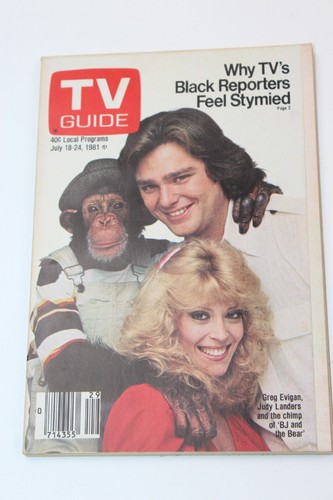 TV Guide July 18-24 1981 BJ and the Bear Judy Landers.Dallas Ed No label