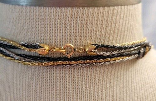 Collana catena multicolore annodata 48" anello a molla - Foto 4 di 5