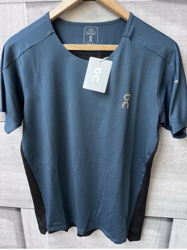 ON RUNNING MENS PERFORMANCE TEE SHIRT T-SHIRT UK XXL BLUE/BLACK BNWT BARGAIN - Picture 8 of 8